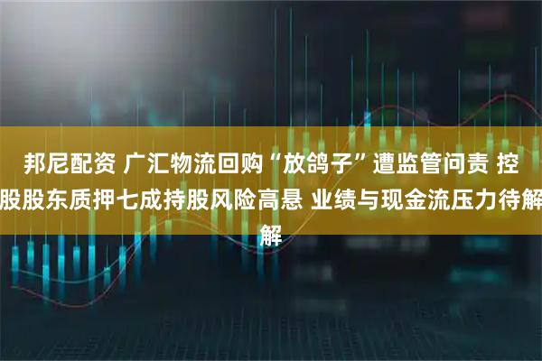 邦尼配资 广汇物流回购“放鸽子”遭监管问责 控股股东质押七成持股风险高悬 业绩与现金流压力待解